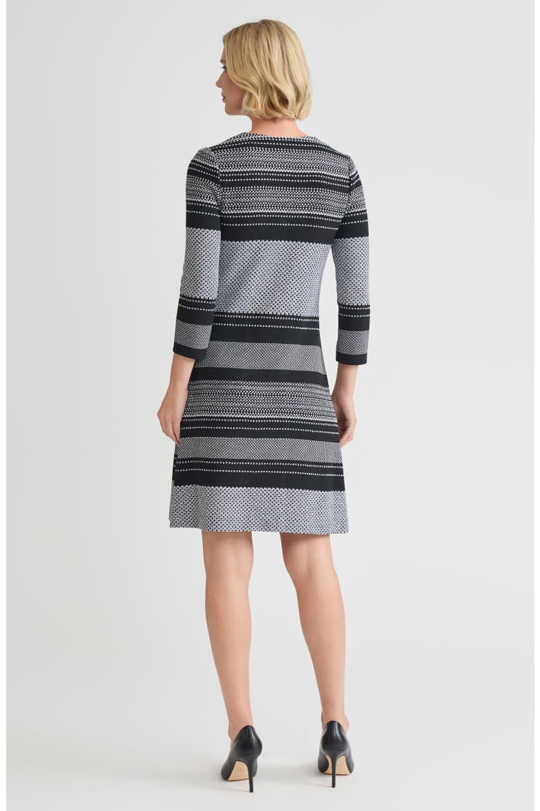 A-Line Multi-Stitch Knit Dress, Alternate, color, Black/White