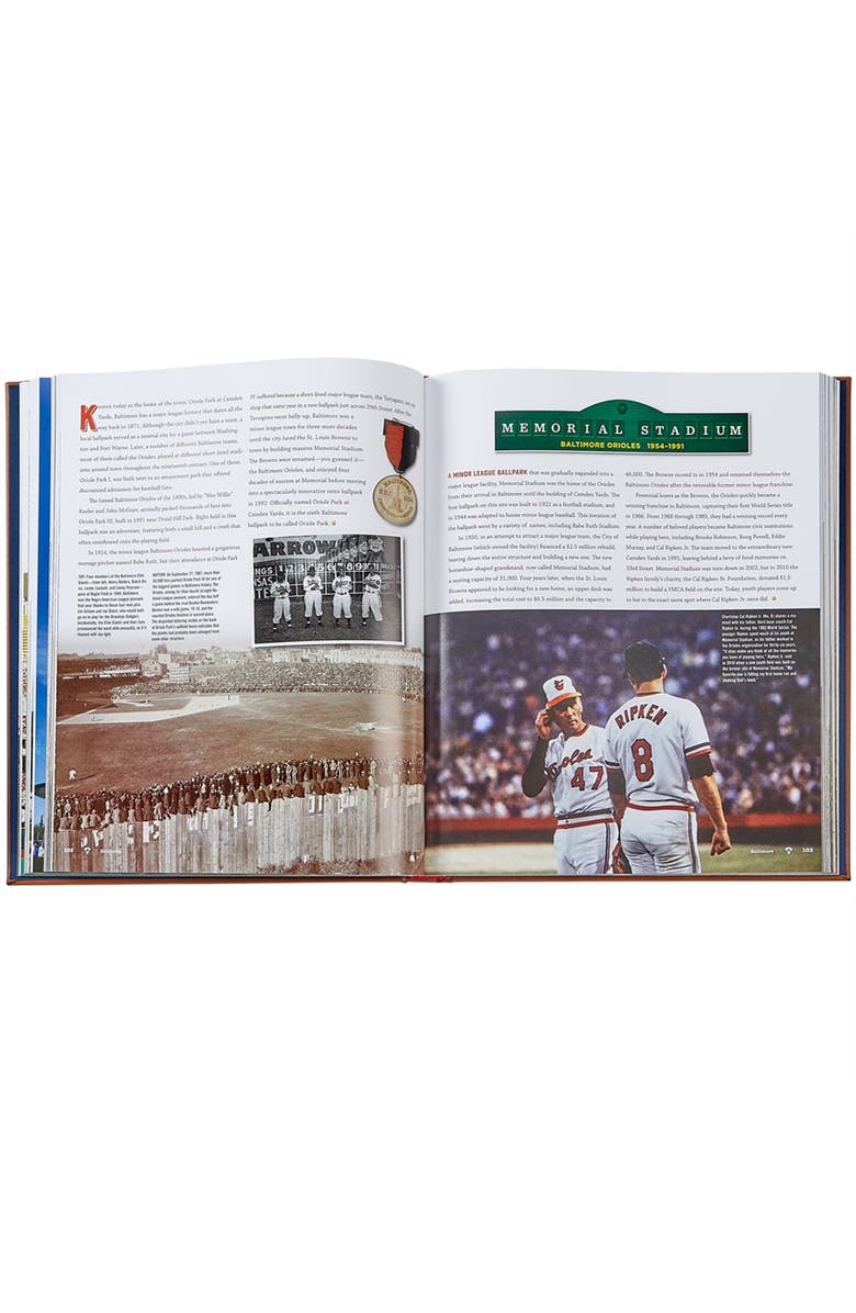 Graphic Image Ballparks Past and Present Leather Coffee Table Book, Alternate, color, Beige