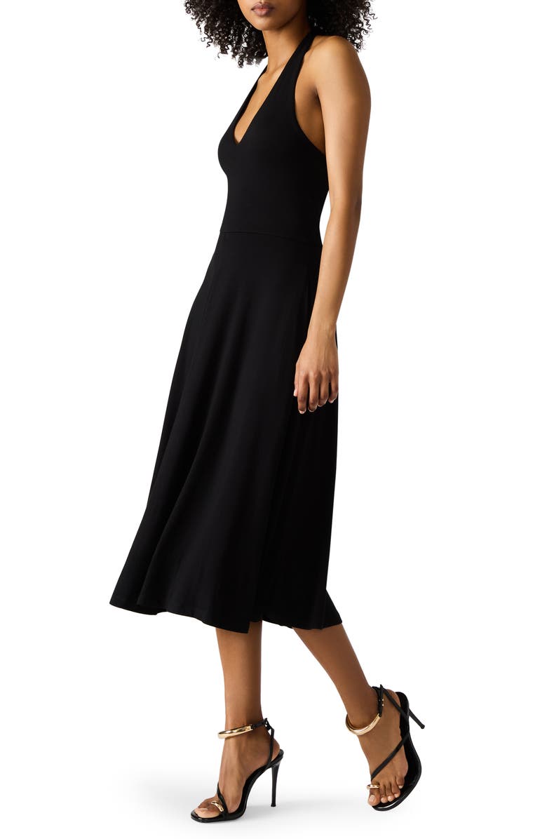 Steve Madden Hazel Halter Midi Dress, Alternate, color, Black