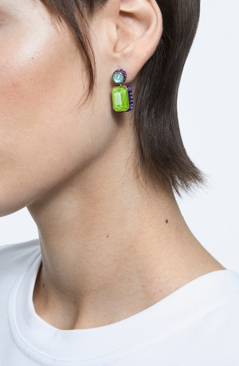 Swarovski Chroma Swarovski Mismatched Crystal Drop Earrings, Alternate, color, 