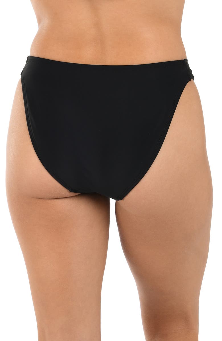 Citrus Solid Shirred Side Bikini Bottoms, Alternate, color, 
