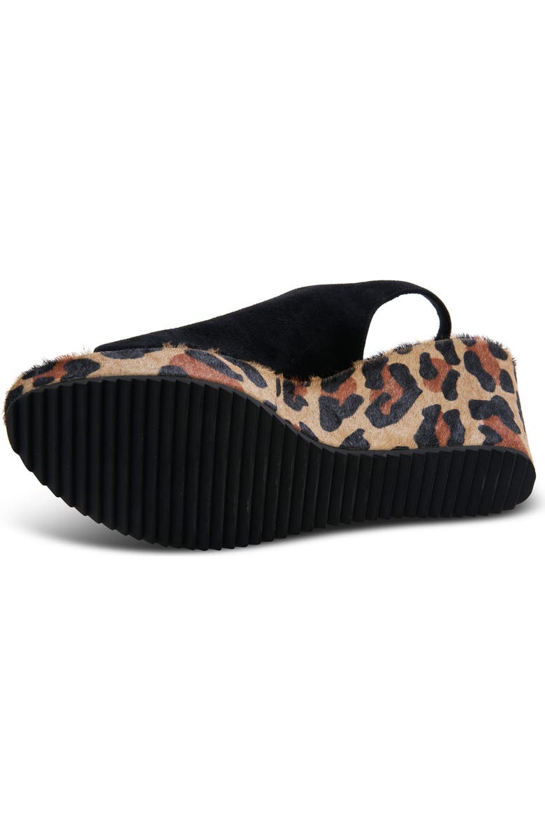 VANELi Liza Genuine Calf Hair Wedge Sandal, Alternate, color, Black/ Leopard Print Calf Hair