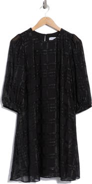 Calvin Klein Metallic Chiffon Shift Dress