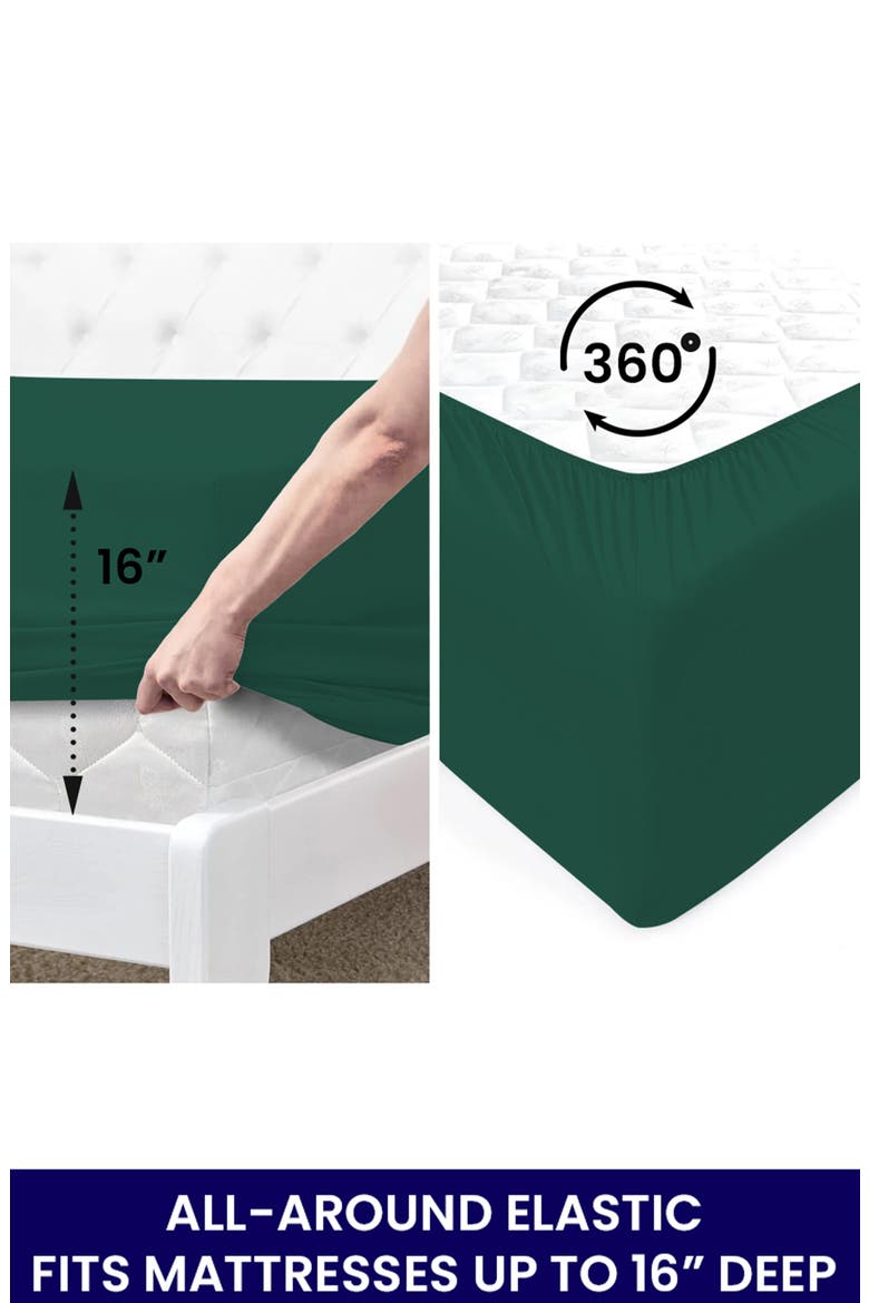 Bright Deep Pocket Premium Sheet Set, Alternate, color, EMERALD GREEN