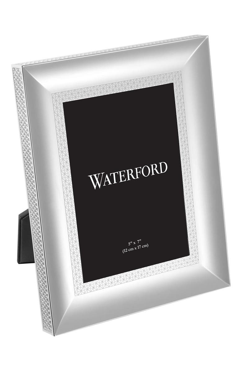 Waterford Lismore Diamond Lead Crystal Picture Frame, Main, color, Silver