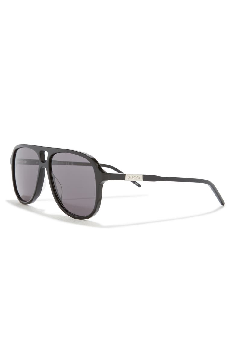 Gucci 57mm Aviator Sunglasses, Alternate, color,