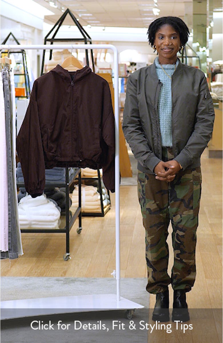 Oversize Hooded Crop Zip Jacket, sales video thumbnail