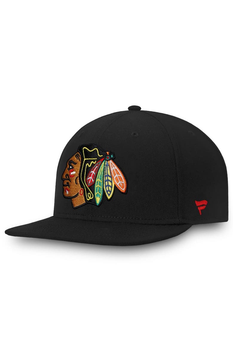 FANATICS Men's Fanatics Black Chicago Blackhawks Core Fitted Hat, Main, color, 