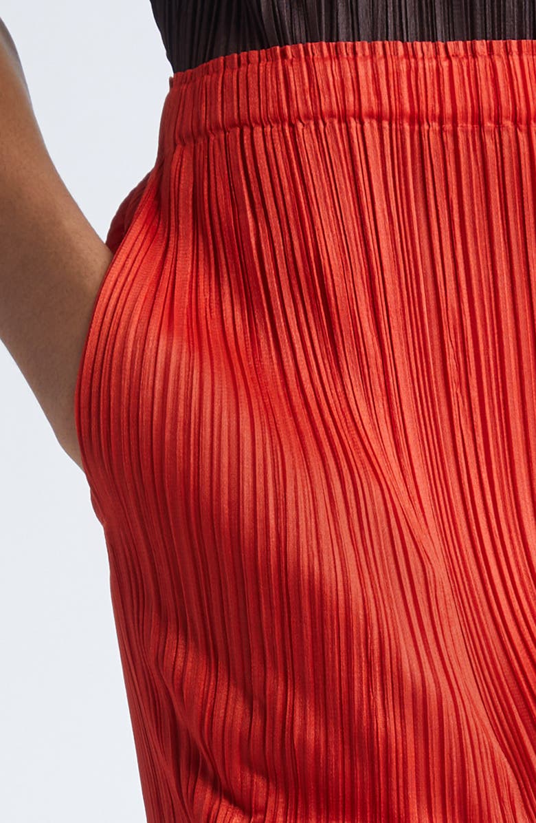 Pleats Please Issey Miyake Monthly Colors July Pleated Pants, Alternate, color, Bright Red