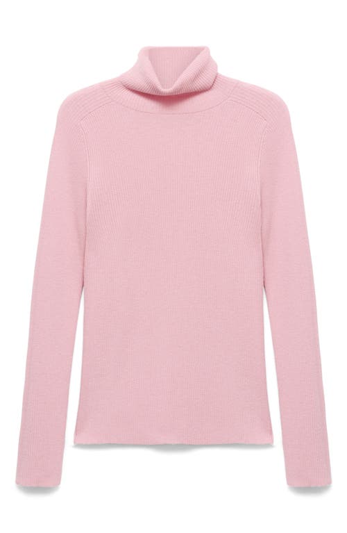 Mango Turtleneck Wool Sweater In Pink