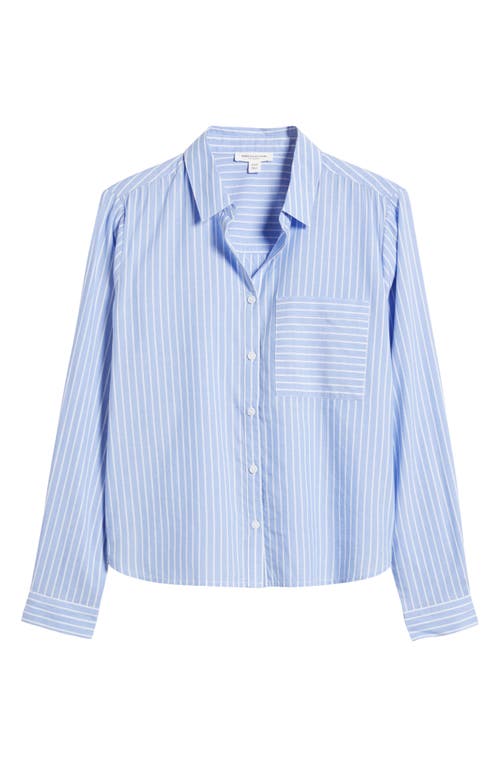 BEACHLUNCHLOUNGE BEACHLUNCHLOUNGE CANDY STRIPE COTTON BLEND BUTTON-UP SHIRT 