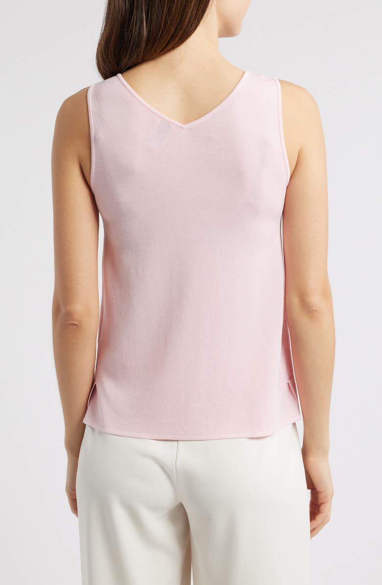 Anne Klein DOUBLE V-NECK TANK, Alternate, color, Peony Pink