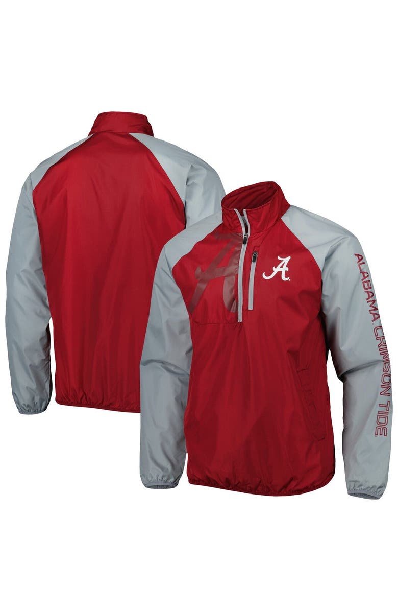 G-III SPORTS BY CARL BANKS Men's G-III Sports by Carl Banks Crimson Alabama Crimson Tide Point Guard Raglan Half-Zip Jacket, Main, color, Crimson