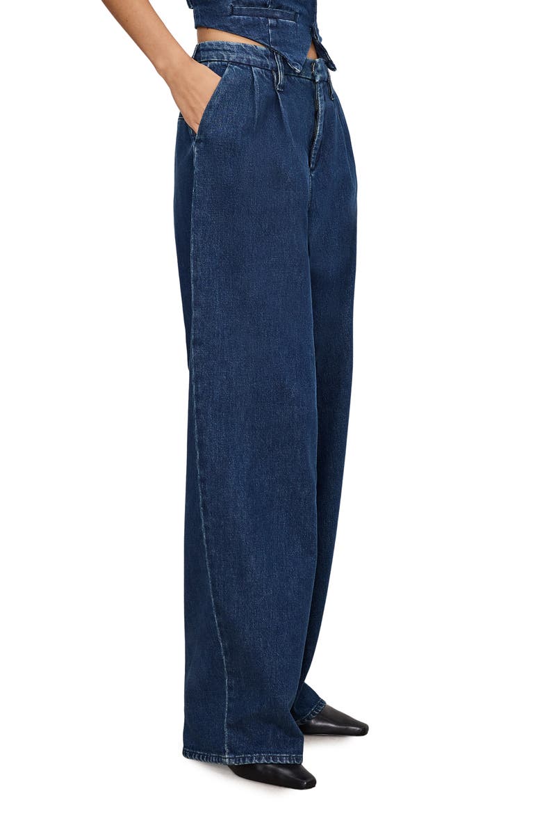 Good '90s Pleated Wide Leg Jeans, Alternate, color, INDIGO724