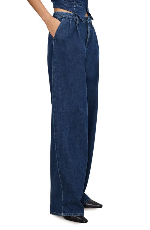 Good American 90's Pleated Wide Leg Jeans In Indigo 724 In Indigo724
