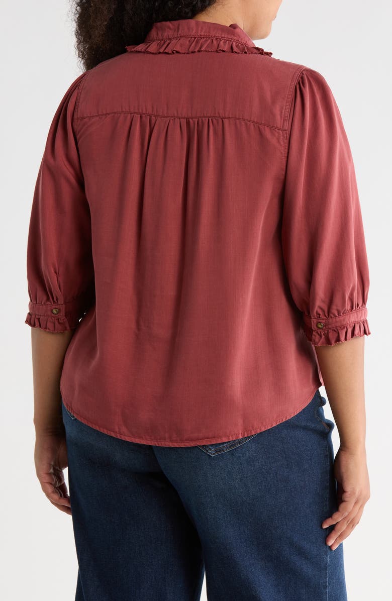 Democracy Pintuck Woven Button-Up Shirt, Alternate, color, Mahogony Red