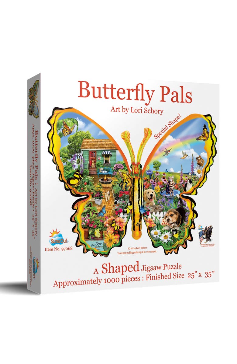 Sunsout Butterfly Pals 1000 piece Jigsaw Puzzle for Adults Special Shape, Main, color, Multicolor