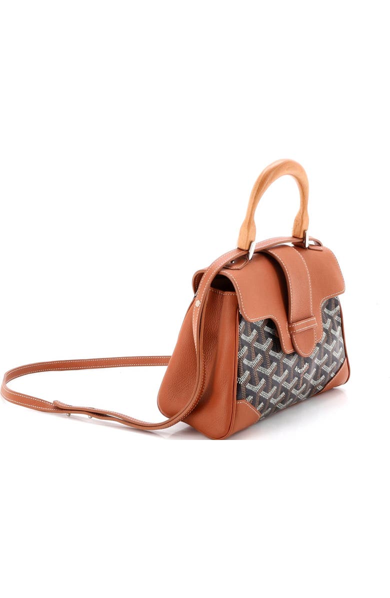 Pre-Owned Goyard Saigon Top Handle Bag Coated Canvas with Leather Mini, Alternate, color, Brown