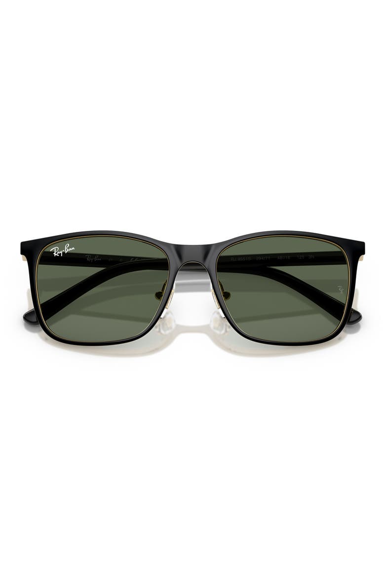 Kids' 48mm Square Sunglasses, Alternate, color, BLACK