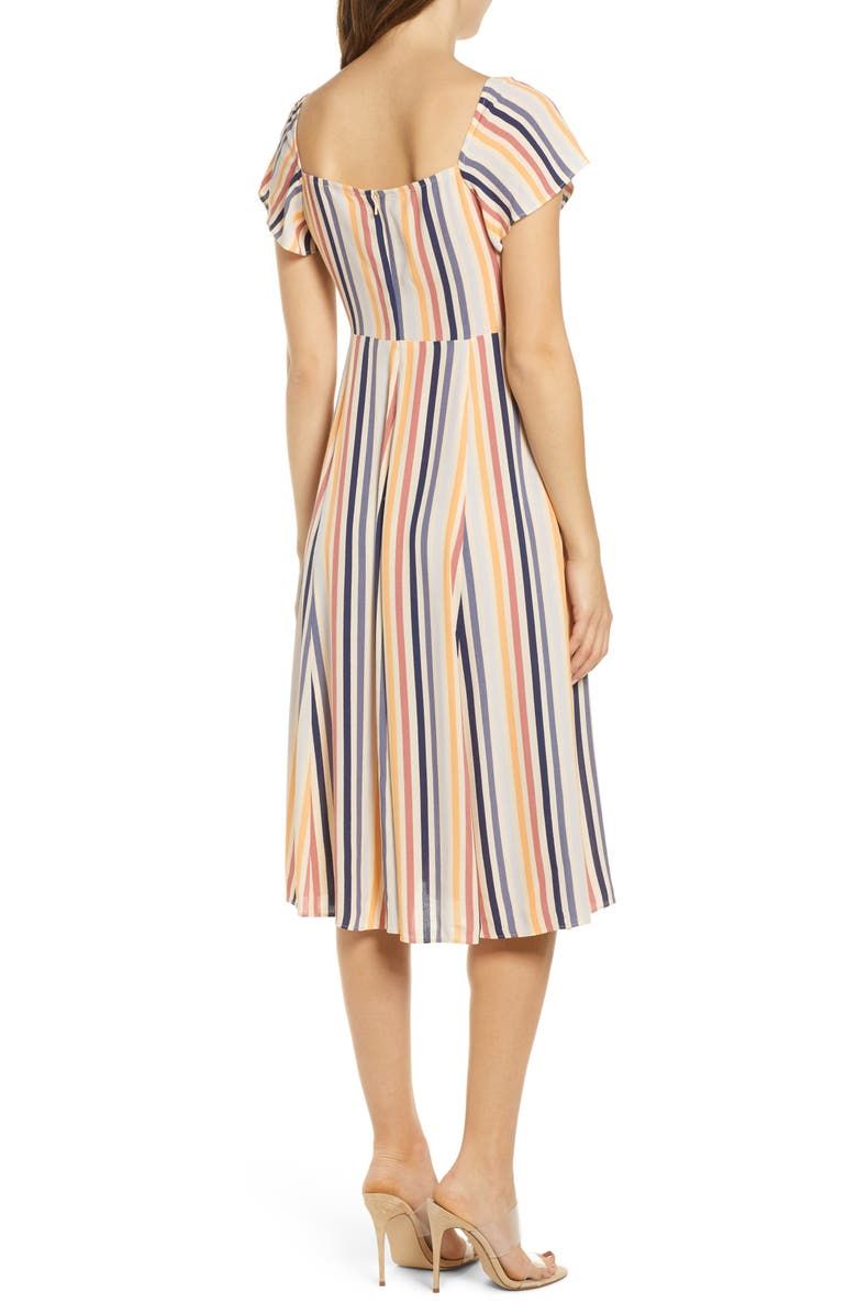 Leith Tie Front A-Line Dress, Alternate, color, 