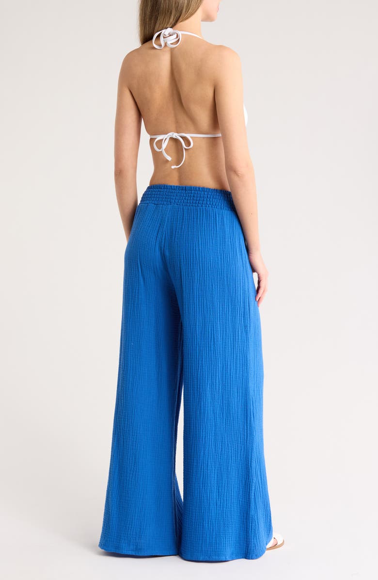 Elan Smocked Wide Leg Cover-Up Pants, Alternate, color, 