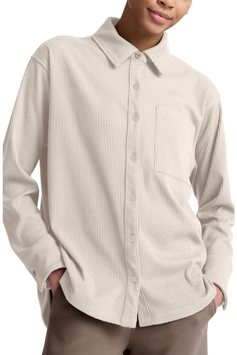 Breathe Easy Corduroy Button-Up Shirt, Main, color, DOVE