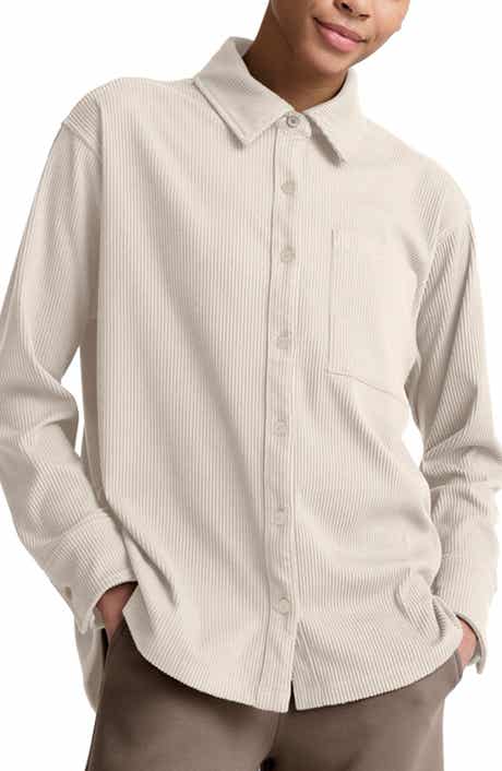 Beyond Yoga Breathe Easy Corduroy Button-Up Shirt