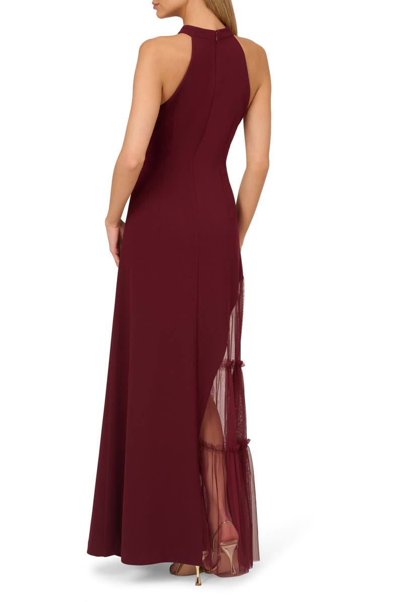 Adrianna Papell Stretch Mesh & Knit Crepe Gown, Alternate, color, 
