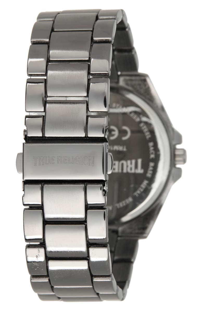 True Religion Multifunction Bracelet Watch, 43mm, Alternate, color, Grey/ Gunmetal