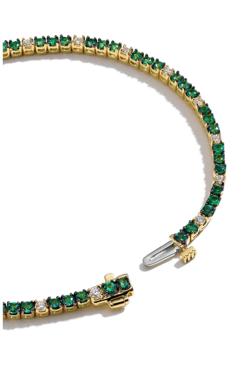 Gemstone & Diamond Tennis Bracelet, Alternate, color, EMERALD