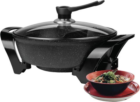 Electric Non-Stick Shabu Shabu Pot with Divider