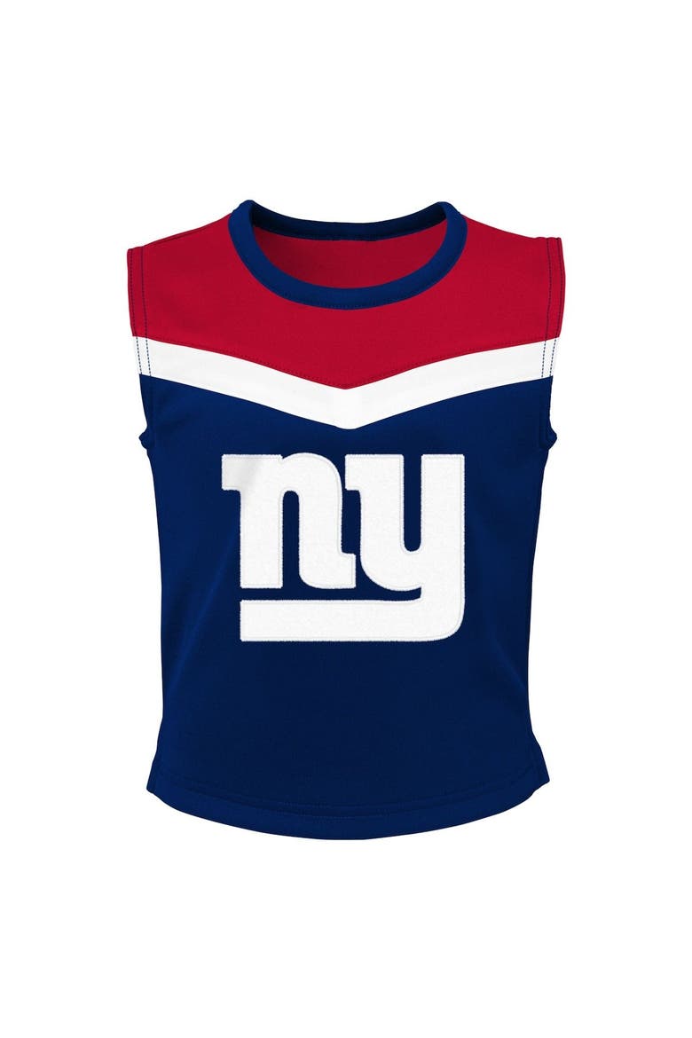 Girls Preschool Royal New York Giants Spirit Cheer Three-Piece Cheerleader Set with Bloomers, Alternate, color, Royal