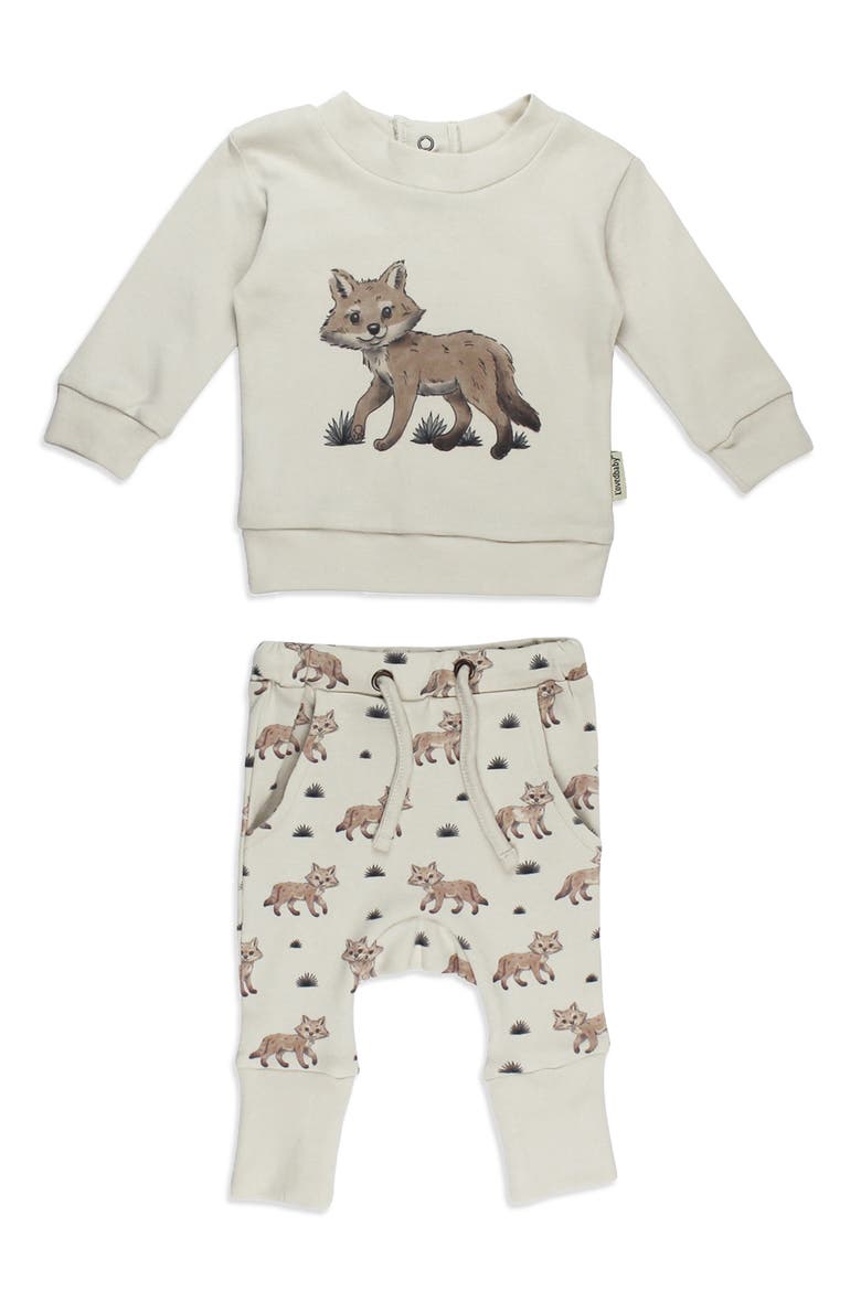 Organic Cotton Sweatshirt & Joggers Set, Main, color, COYOTE
