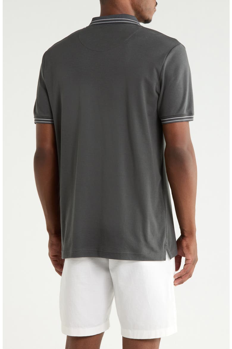 Textured Quarter Zip Polo, Alternate, color, CHARCOAL
