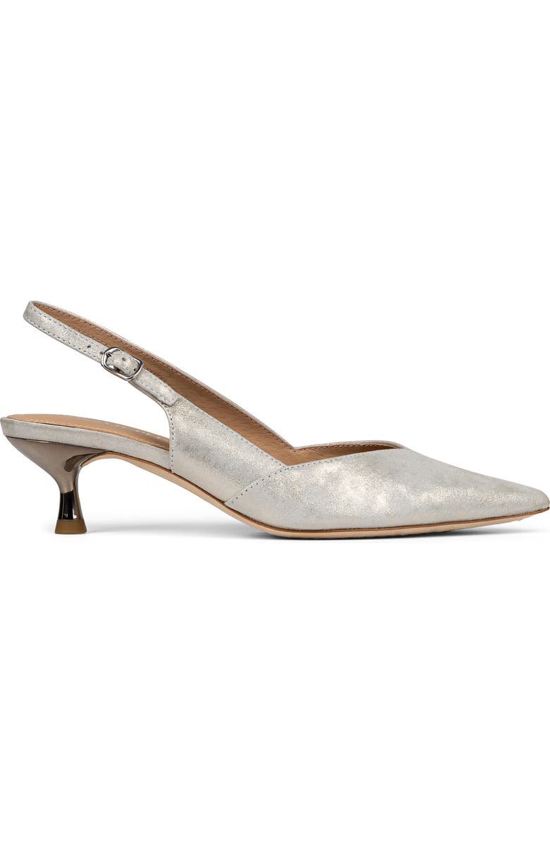 Donald Pliner Sodashi Snakeskin Embossed Pointed Toe Slingback Pump, Alternate, color, Silver