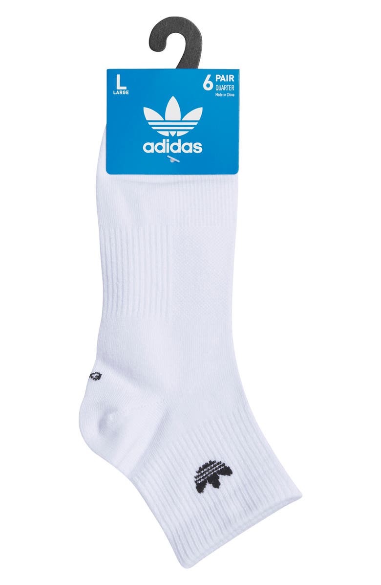 adidas Gender Inclusive Originals Superlit Assorted 6-Pack Quarter Socks, Alternate, color, White/ Black