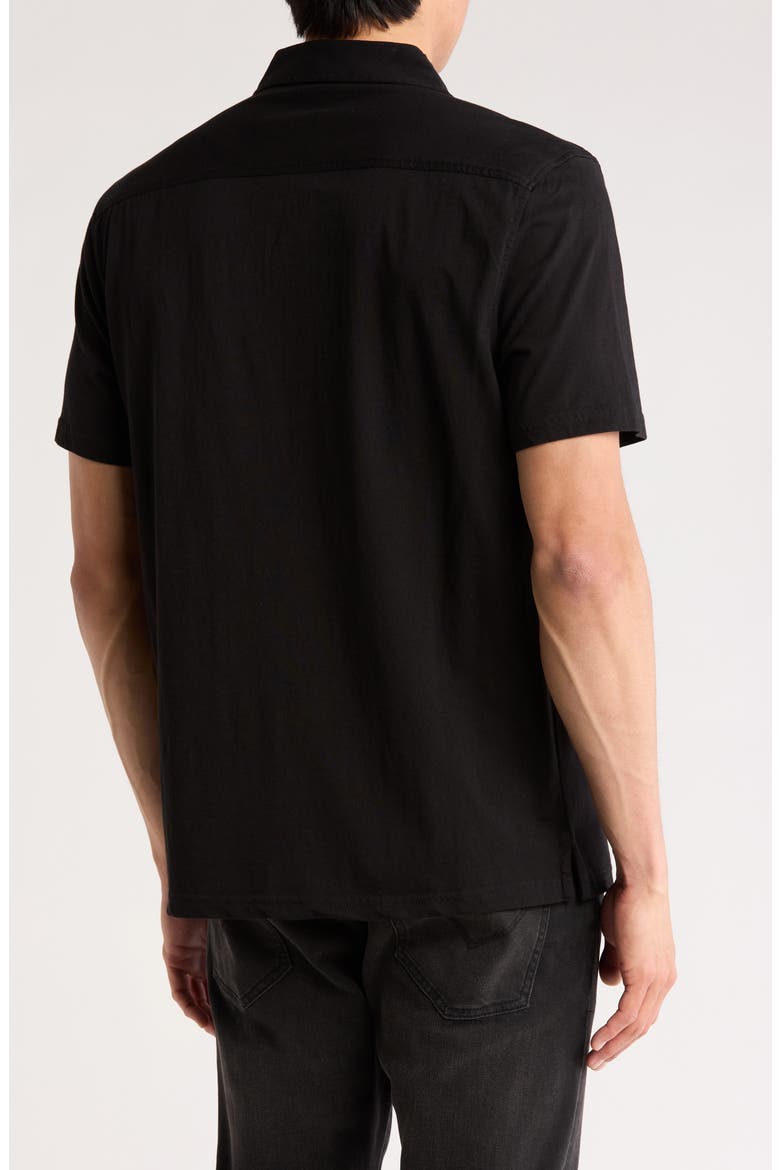 Brewer Organic Cotton Camp Shirt, Alternate, color, BLACK