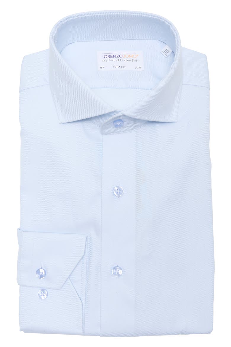 Trim Fit Textured Solid Dress Shirt, Alternate, color, GLACIAL BLUE