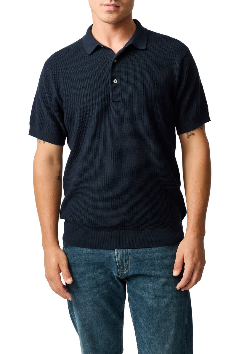 Rodd & Gunn Forbes Textured Polo, Main, color, Eclipse