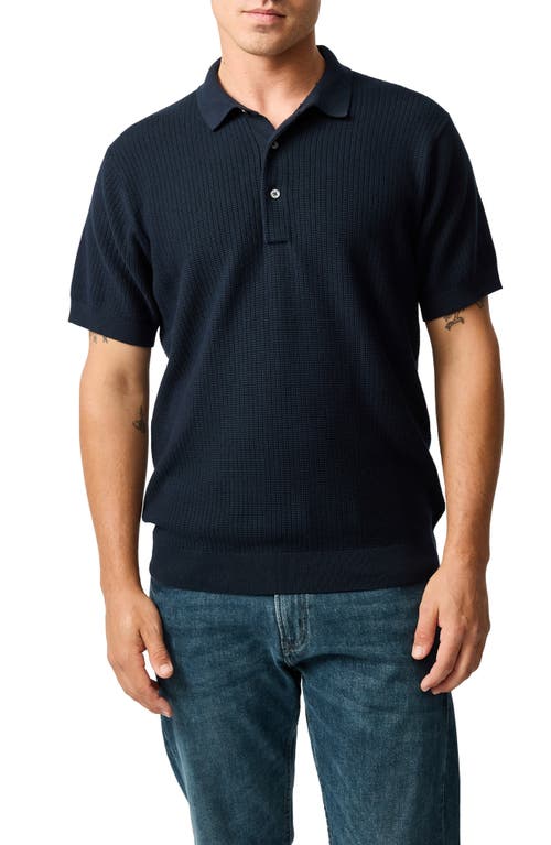 Rodd & Gunn Forbes Textured Polo Shirt In Eclipse