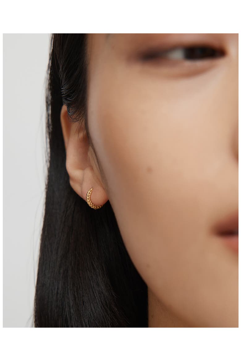 Heirloom Mini Huggie Earrings, Alternate, color, 18K GOLD VERMEIL