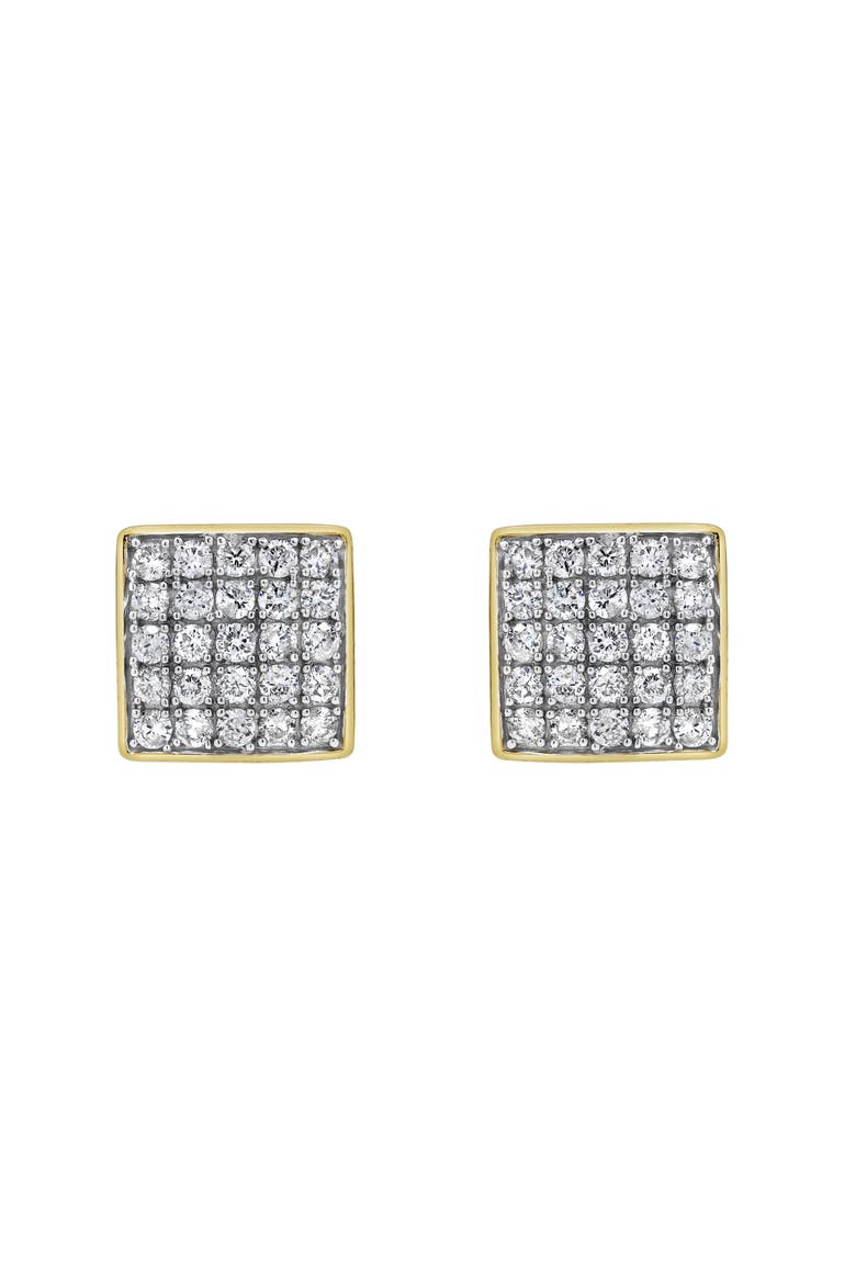 Block Beat 14K Yellow Gold Diamond Stud Earrings - 1ct., Alternate, color, 14K Yellow Gold