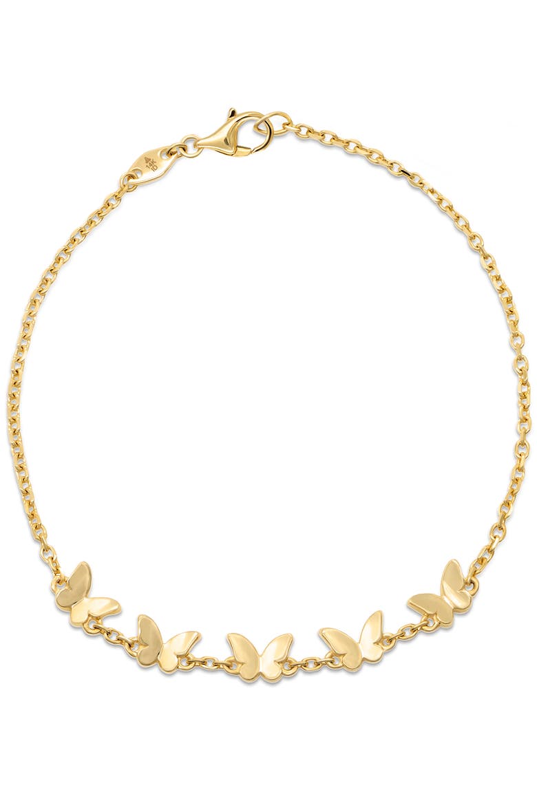 Butterfly Chain Bracelet in 14K Gold, Alternate, color, Yellow Gold