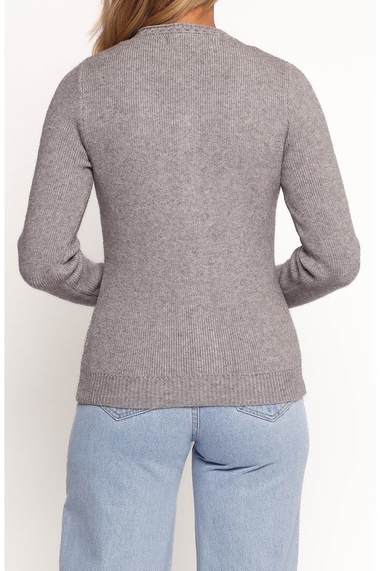 Quay Openwork Detail Cardigan, Alternate, color, HEATHER GREY