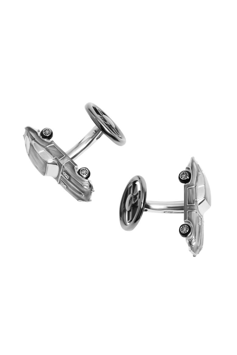 Vintage Jaguar Inspired Car Sterling Cufflinks, Main, color, Silver