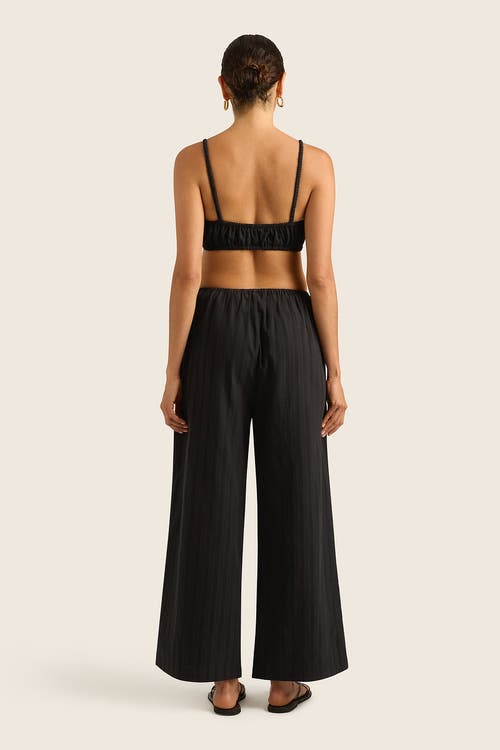 Hope And May Nia Cotton Linen Crop Top In Ink