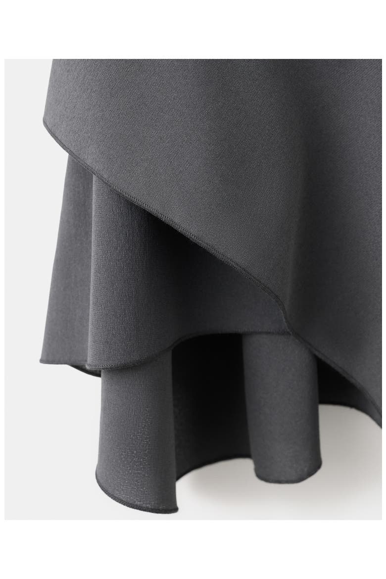 Ruched Side Seam Handkerchief Hem Minidress, Alternate, color, CHARCOAL