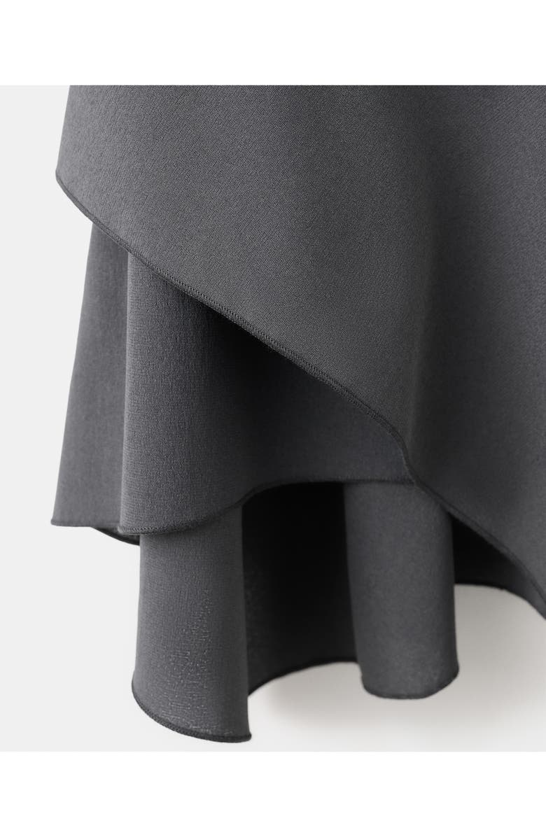 MANGO Ruched Side Seam Handkerchief Hem Minidress, Alternate, color, Charcoal