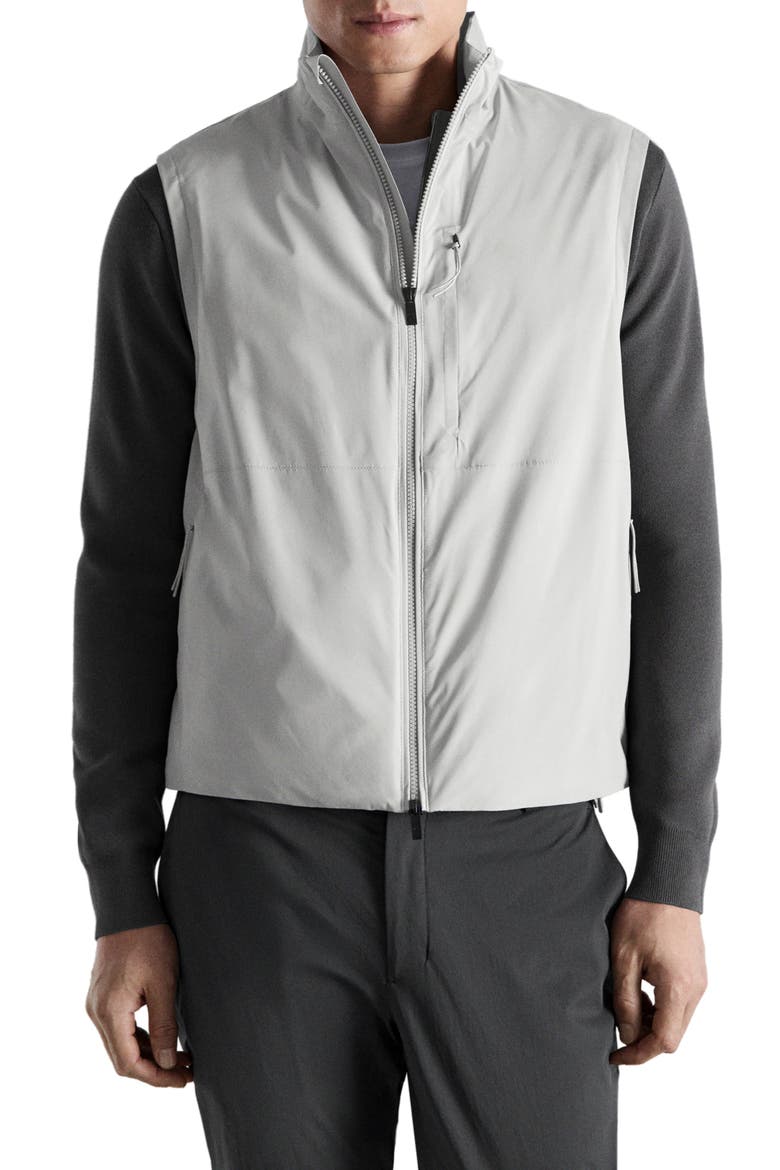 Packable Water Repellent Vest, Main, color, ICE GREY