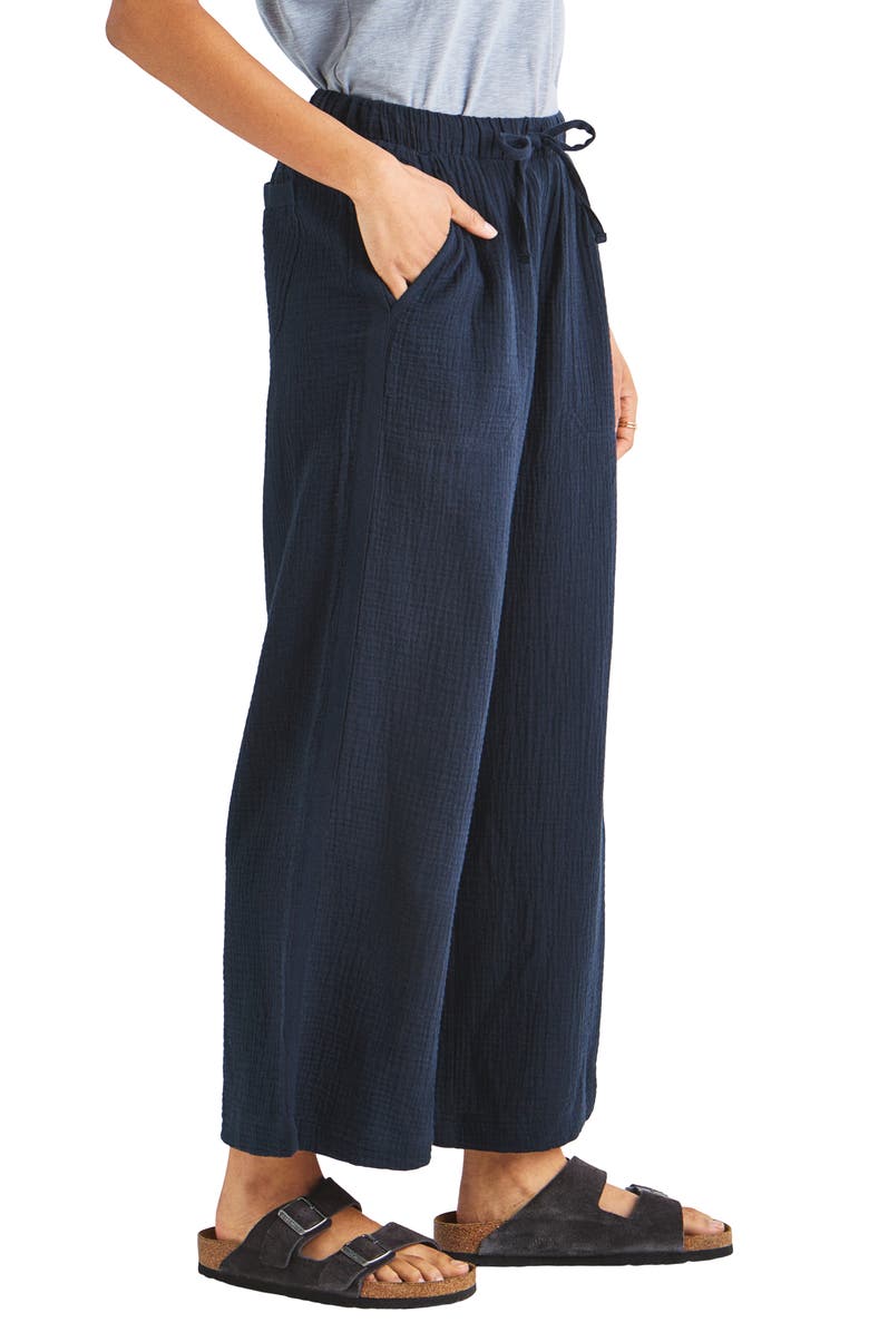 Splendid Kit Gauze Palazzo Pants, Alternate, color, Navy